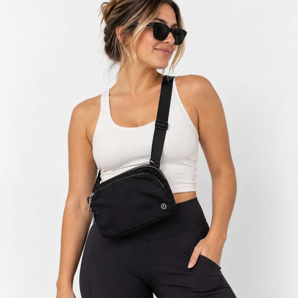 Lululemon Everywhere Crossbody Bag Black Nylon Athleisure Minimalist Travel